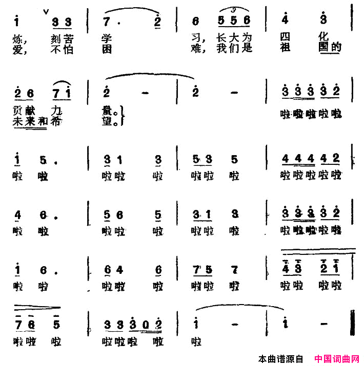 破土新苗电视片_女足球队_主题歌简谱