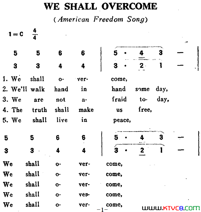 [美]WESHALLOVERCOME我们一定会胜利[美]WE_SHALL_OVERCOME我们一定会胜利简谱