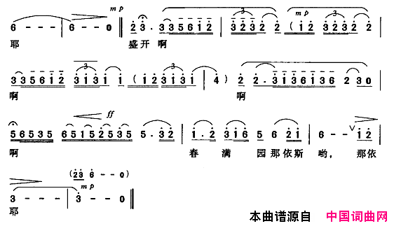 兴安岭的春天简谱