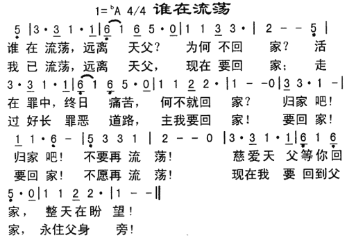 谁在流荡____可听简谱