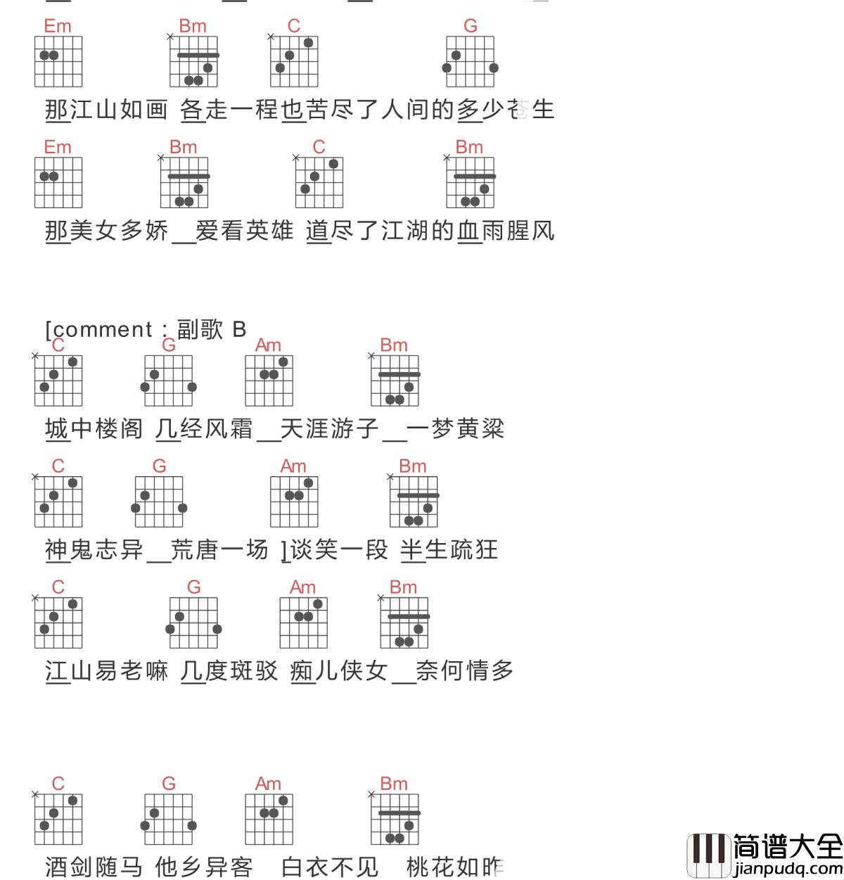 说书人吉他谱_暗杠_让你体会人世间的千态人生