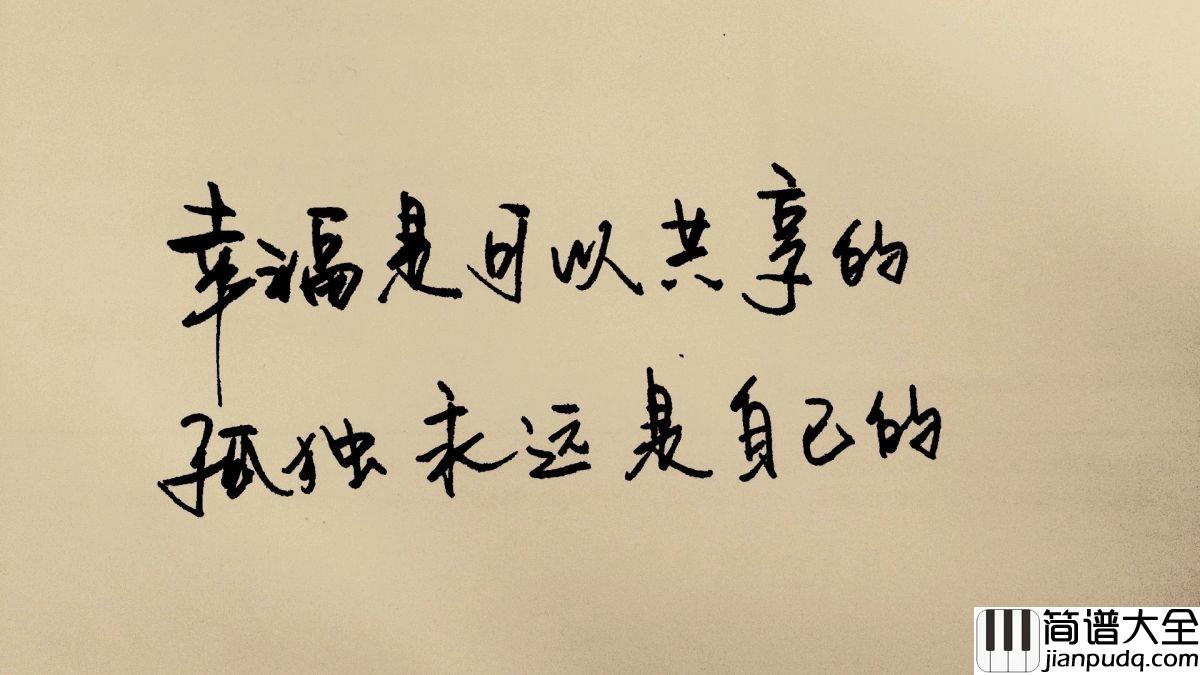 孤独的人总会相遇吉他谱_张荡荡_你为我种下的黎明是我看不见的太阳