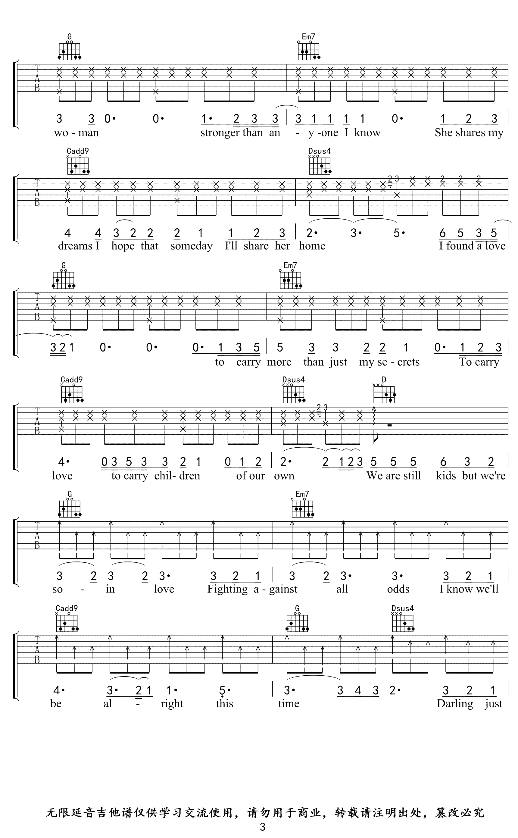 Perfect吉他谱_Ed_Sheeran_G调弹唱谱_高清六线谱