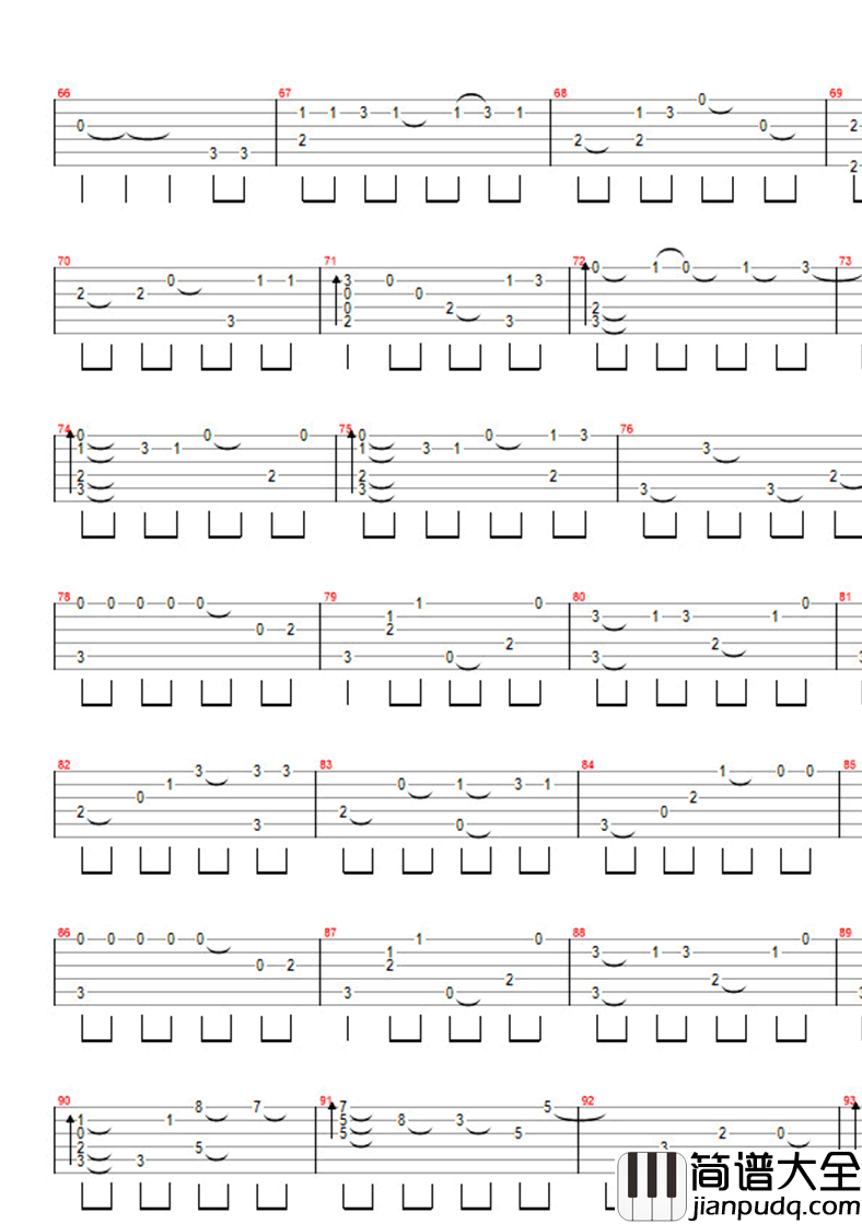 爱笑的眼睛指弹谱_林俊杰_吉他独奏谱_完整版