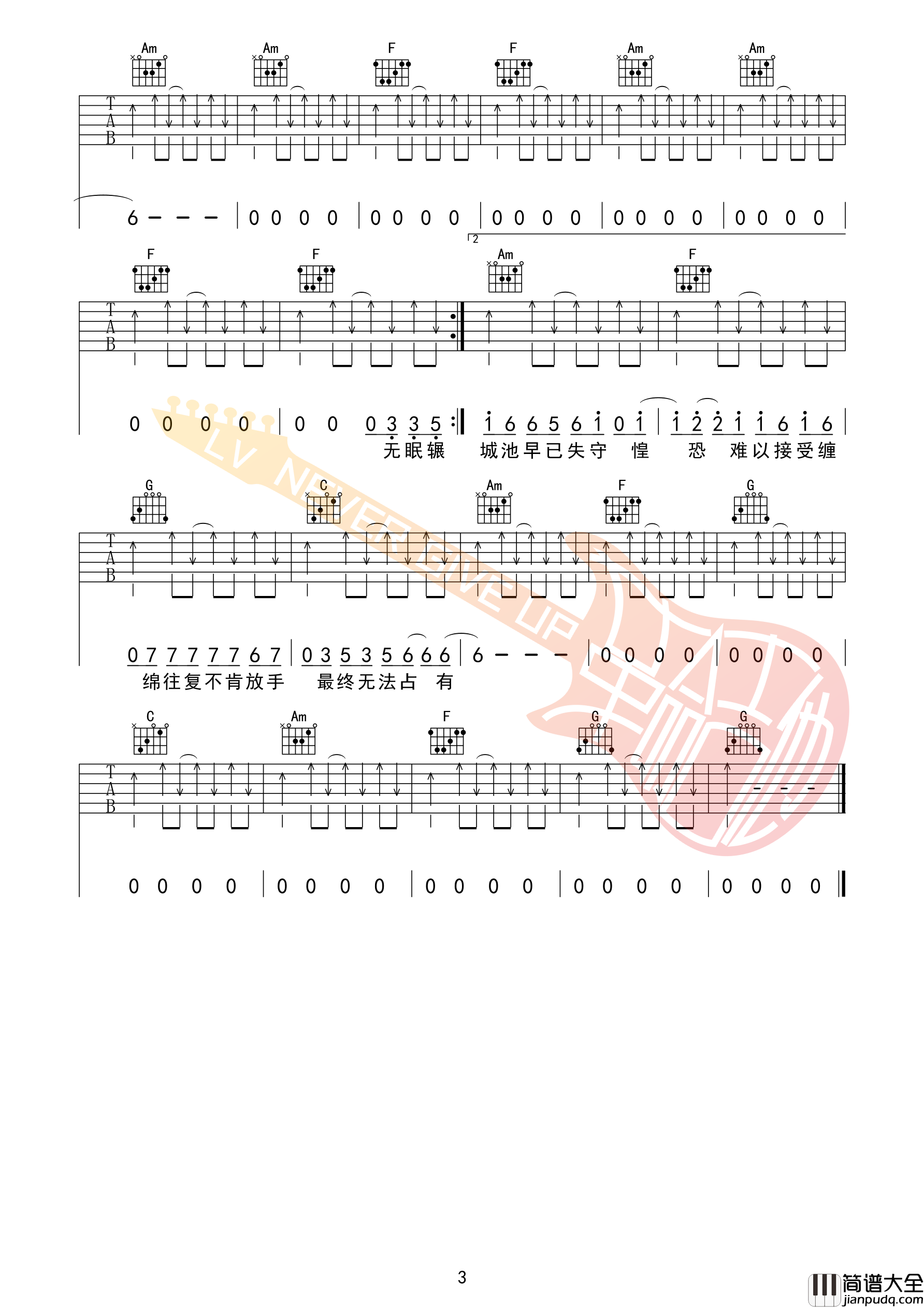 _极恶都市_吉他谱C调_革命吉他版本_夏日入侵企画