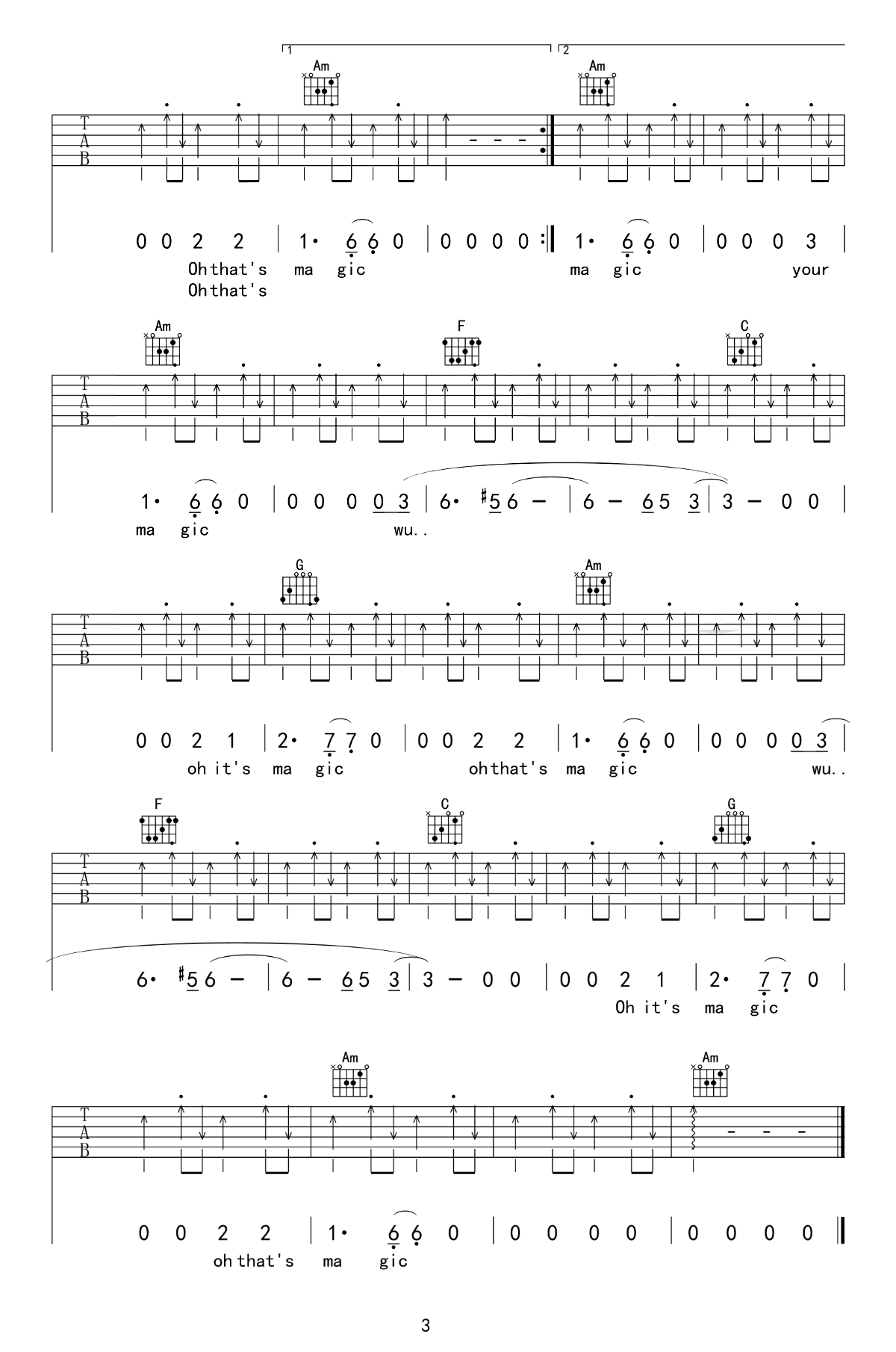 Landing_Guy吉他谱_刘昊霖_C调弹唱谱_英文歌曲