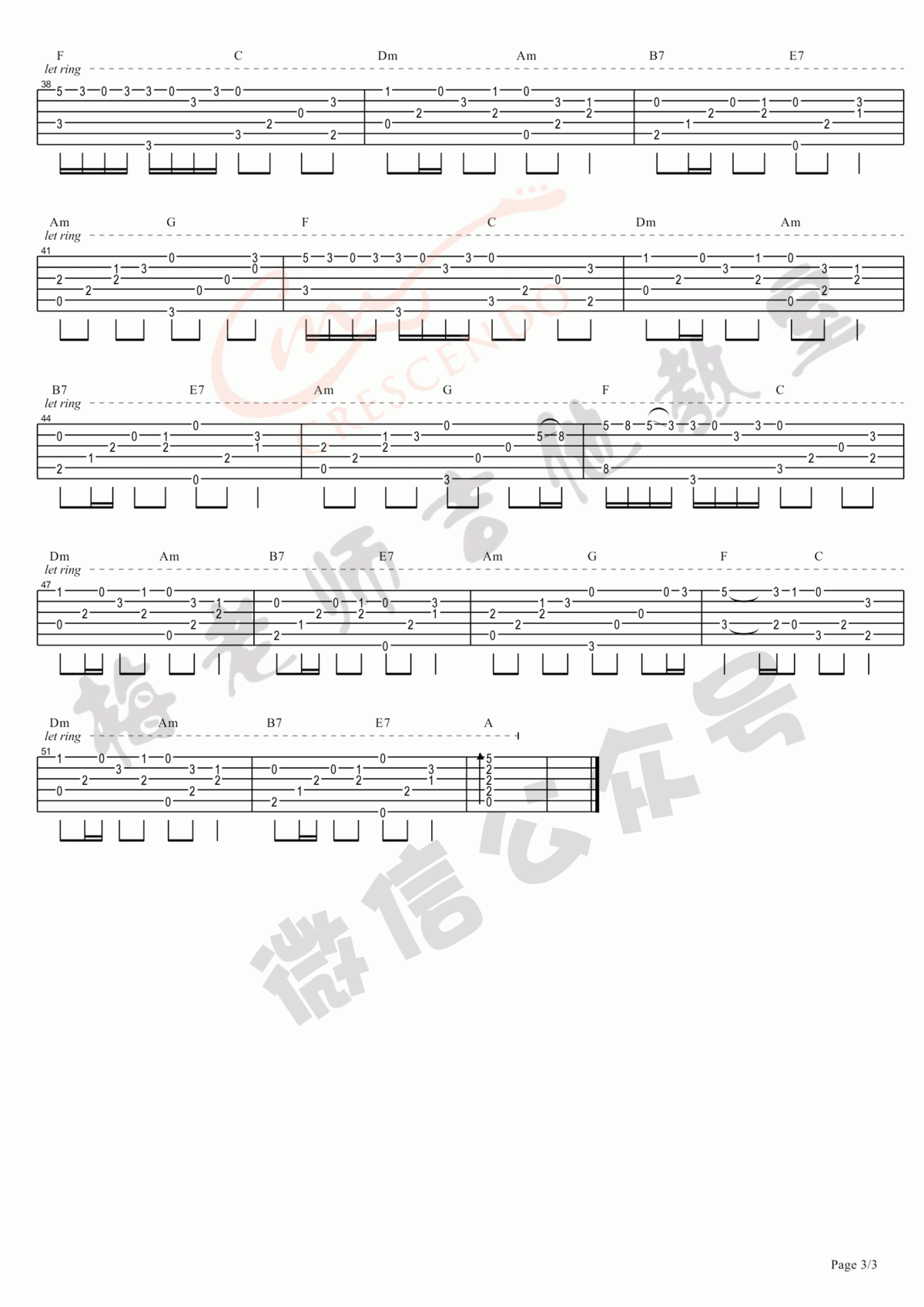 童话镇指弹吉他谱_梅老师吉他教室版