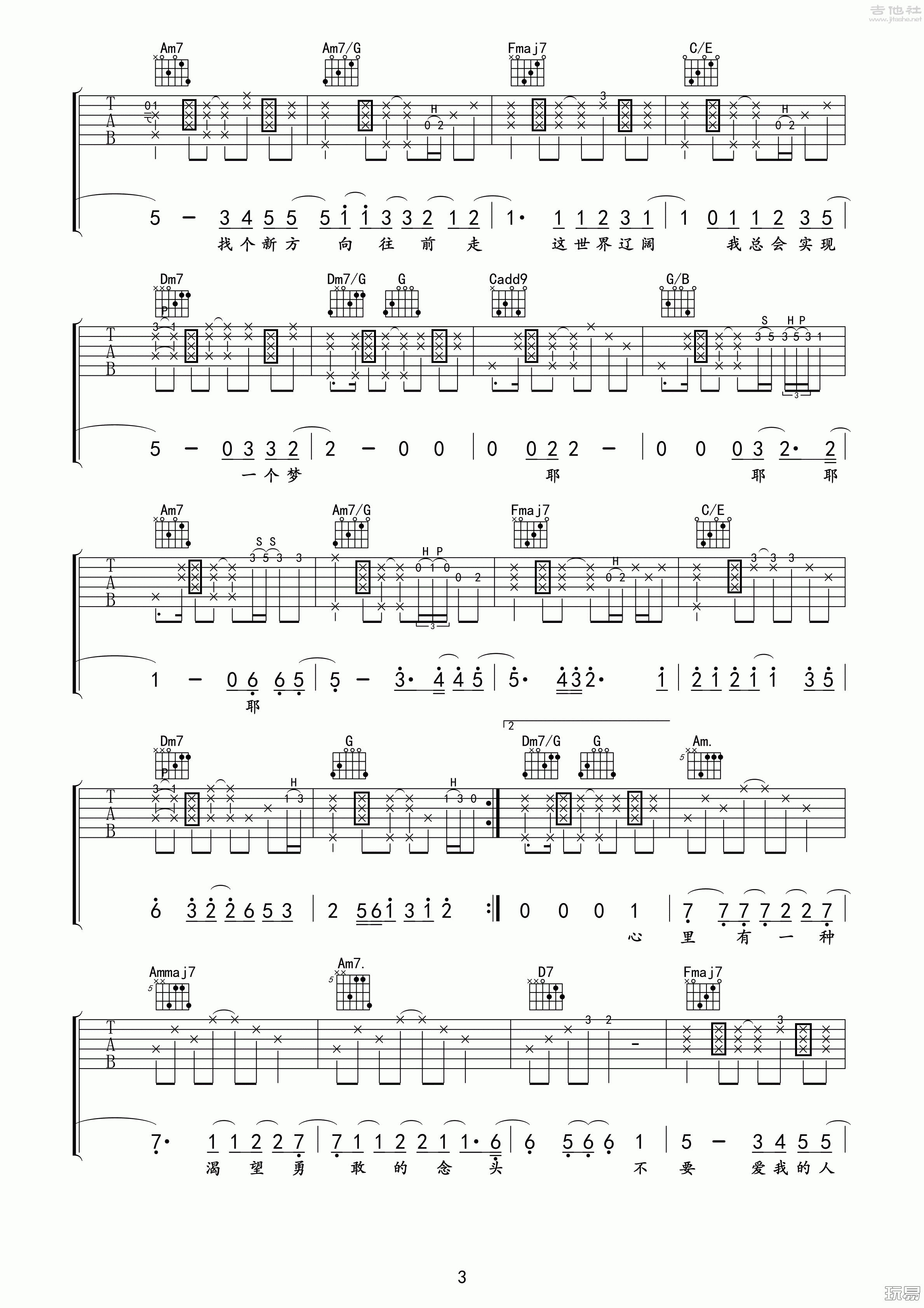 解脱吉他谱_D调精选版_玩易吉他编配_张惠妹