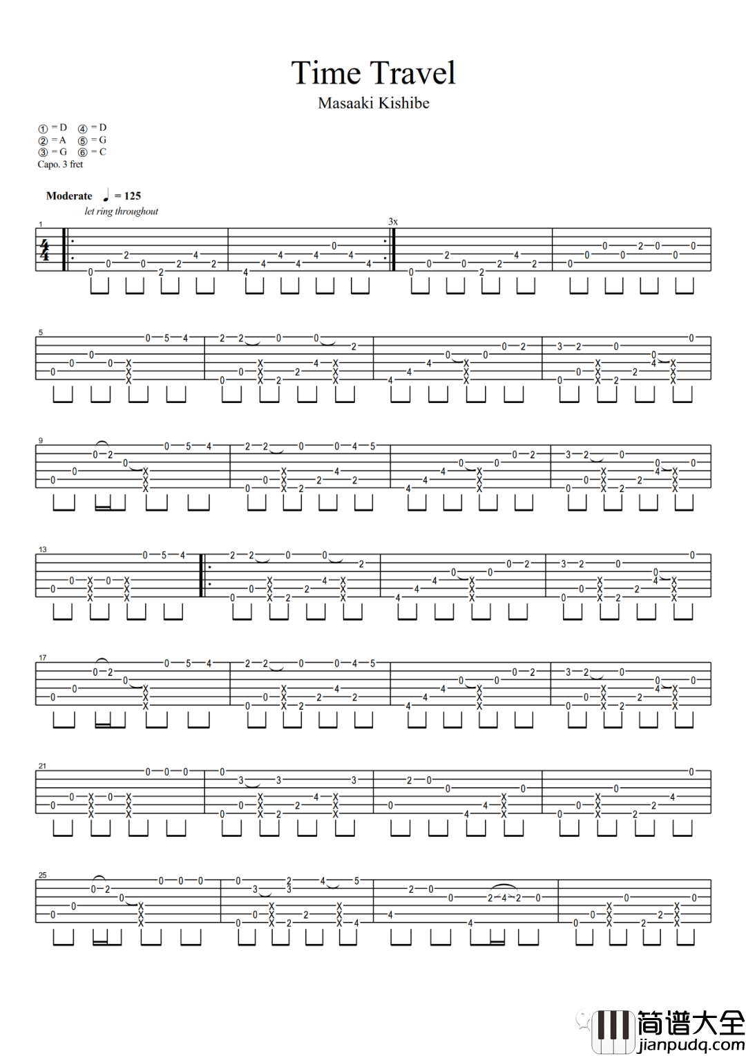 _Time_Travel_吉他谱_岸部真明