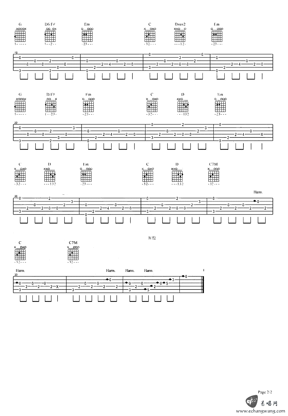 _Alone_指弹吉他谱_火影忍者主题曲_吉他独奏谱_图片谱