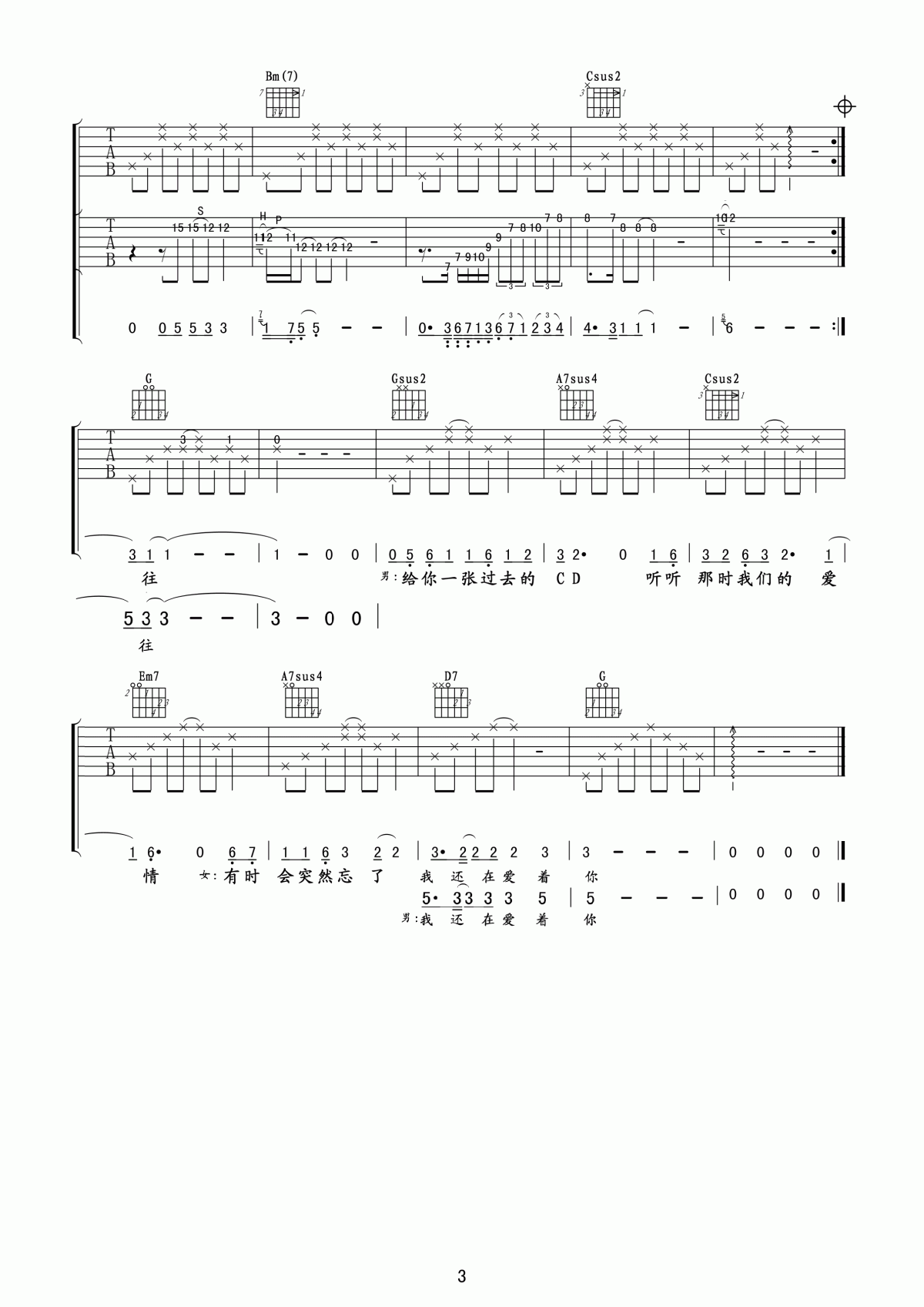 王菲&陈奕迅_因为爱情吉他谱_玩易吉他版