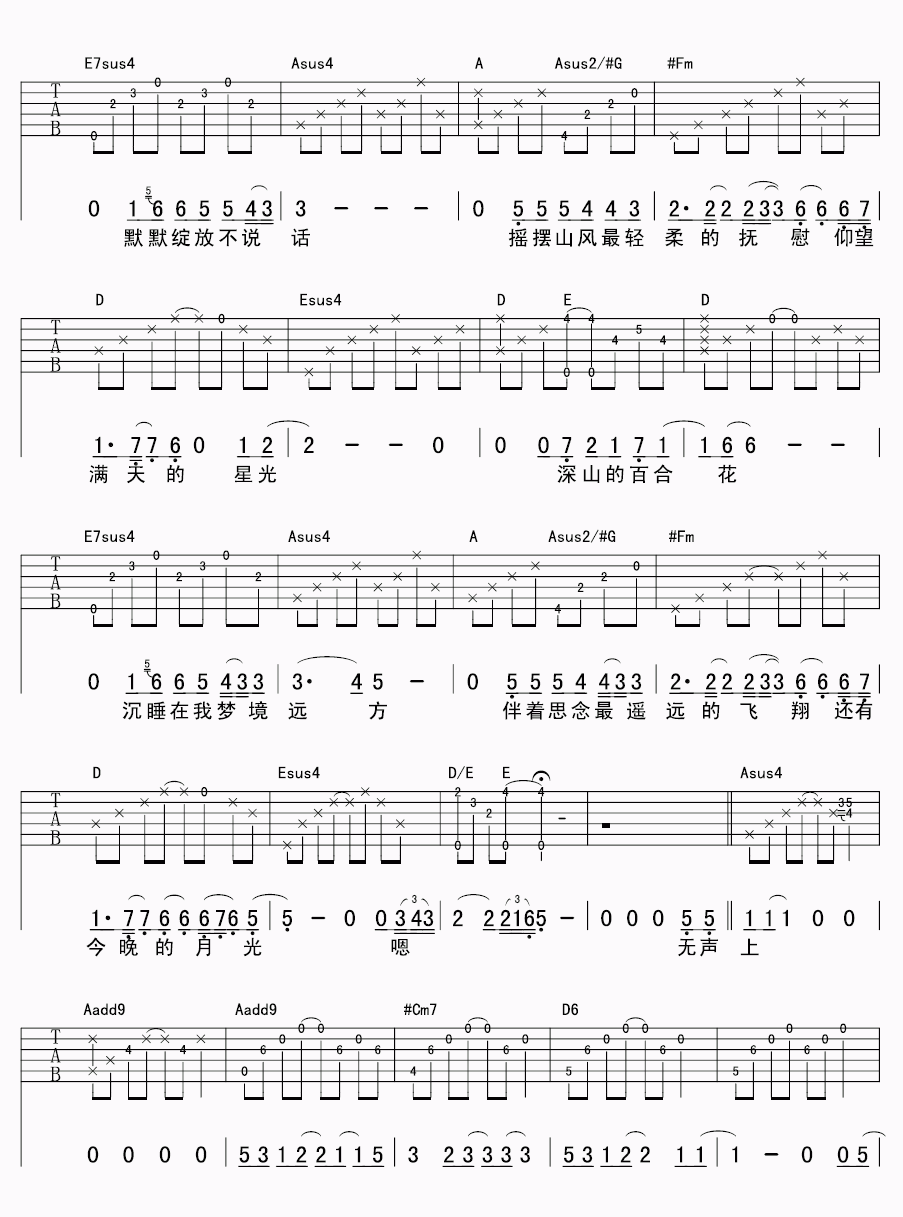 王宏恩_月光_吉他谱