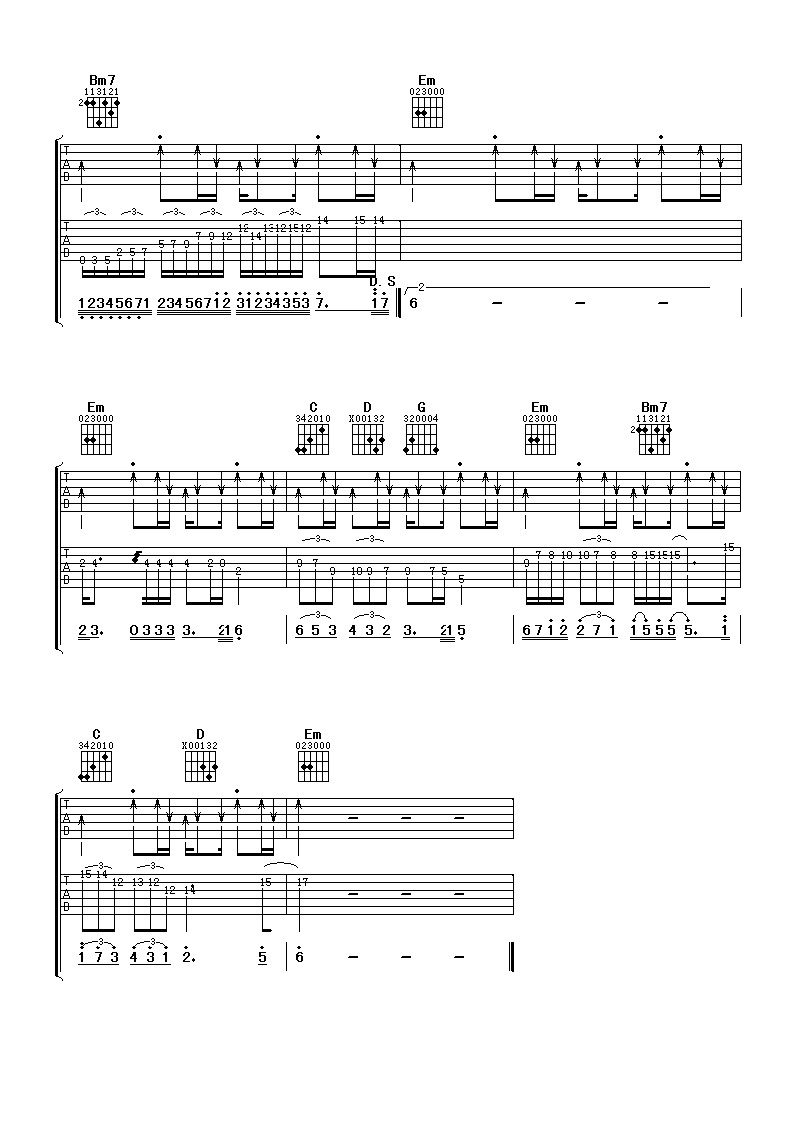 你到底爱谁吉他谱_G调六线谱_阿潘音乐工场编配_刘嘉亮