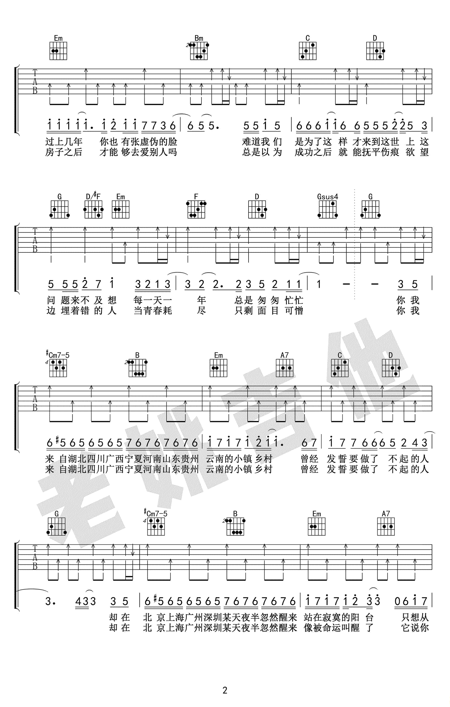 你曾是少年吉他谱_SHE_少年班_主题曲_吉他教学视频