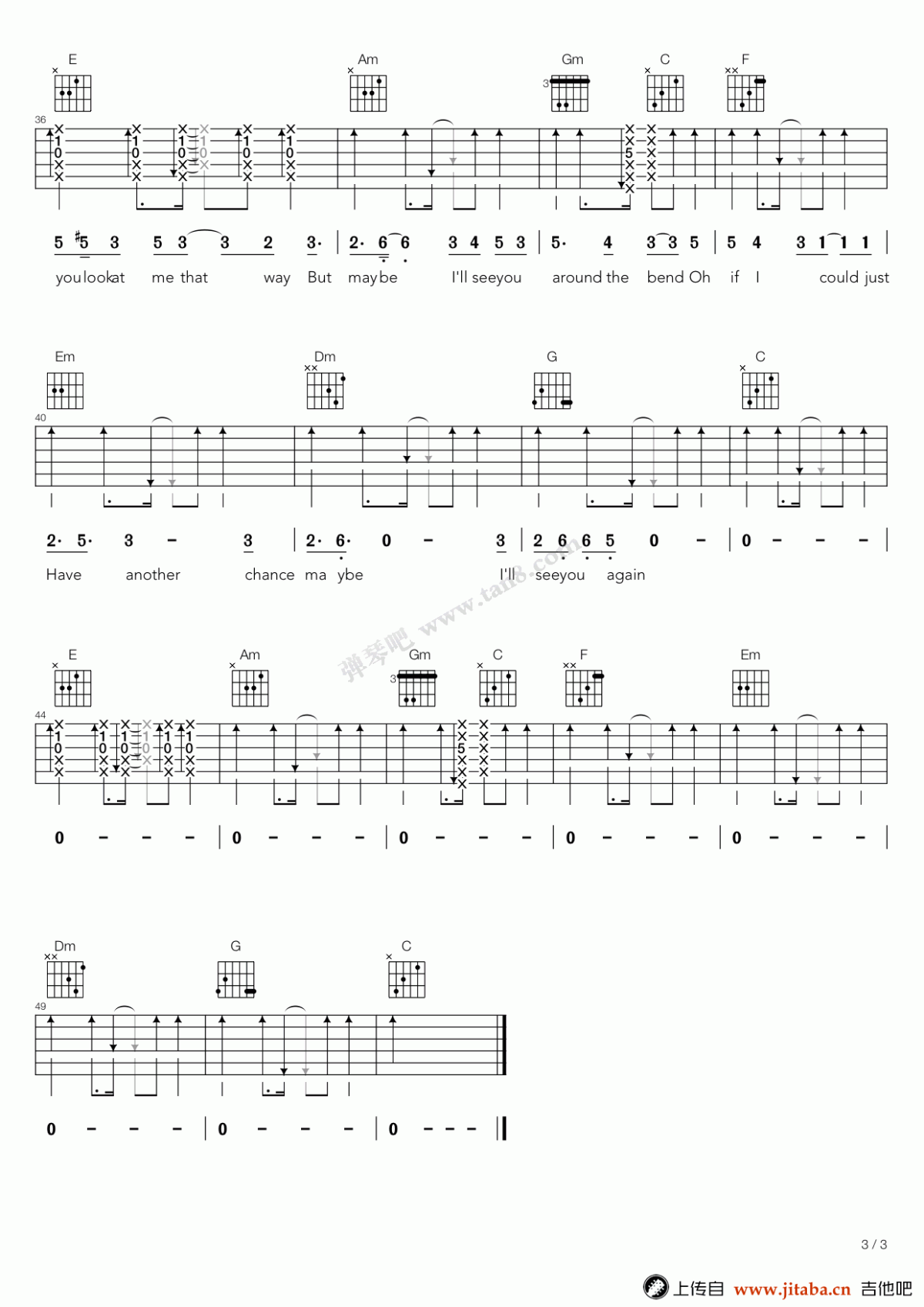 窦靖童_See_you_again_吉他谱_电影_声之形_推广曲_弹唱谱