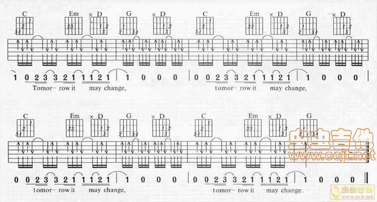 tomorrow吉他谱_G调扫弦版_风华艺校编配_艾薇儿