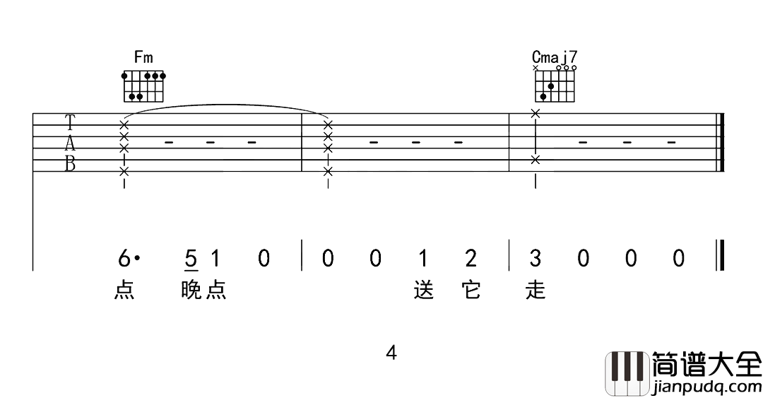 许嵩_留香_吉他谱_C调原版六线谱__留香_吉他弹唱教学