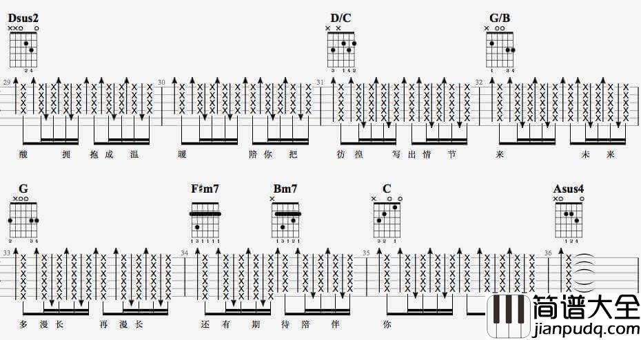 陪你度过漫长岁月吉他谱_D调精选版_陈奕迅