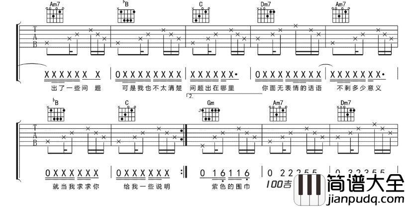 多余的解释吉他谱_许嵩_F调吉他弹唱谱六线谱