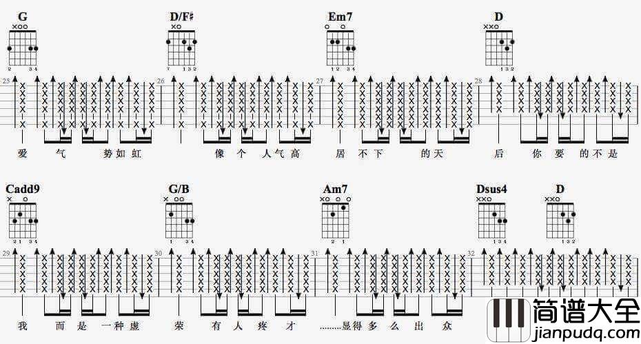 天后吉他谱_G调__陈势安