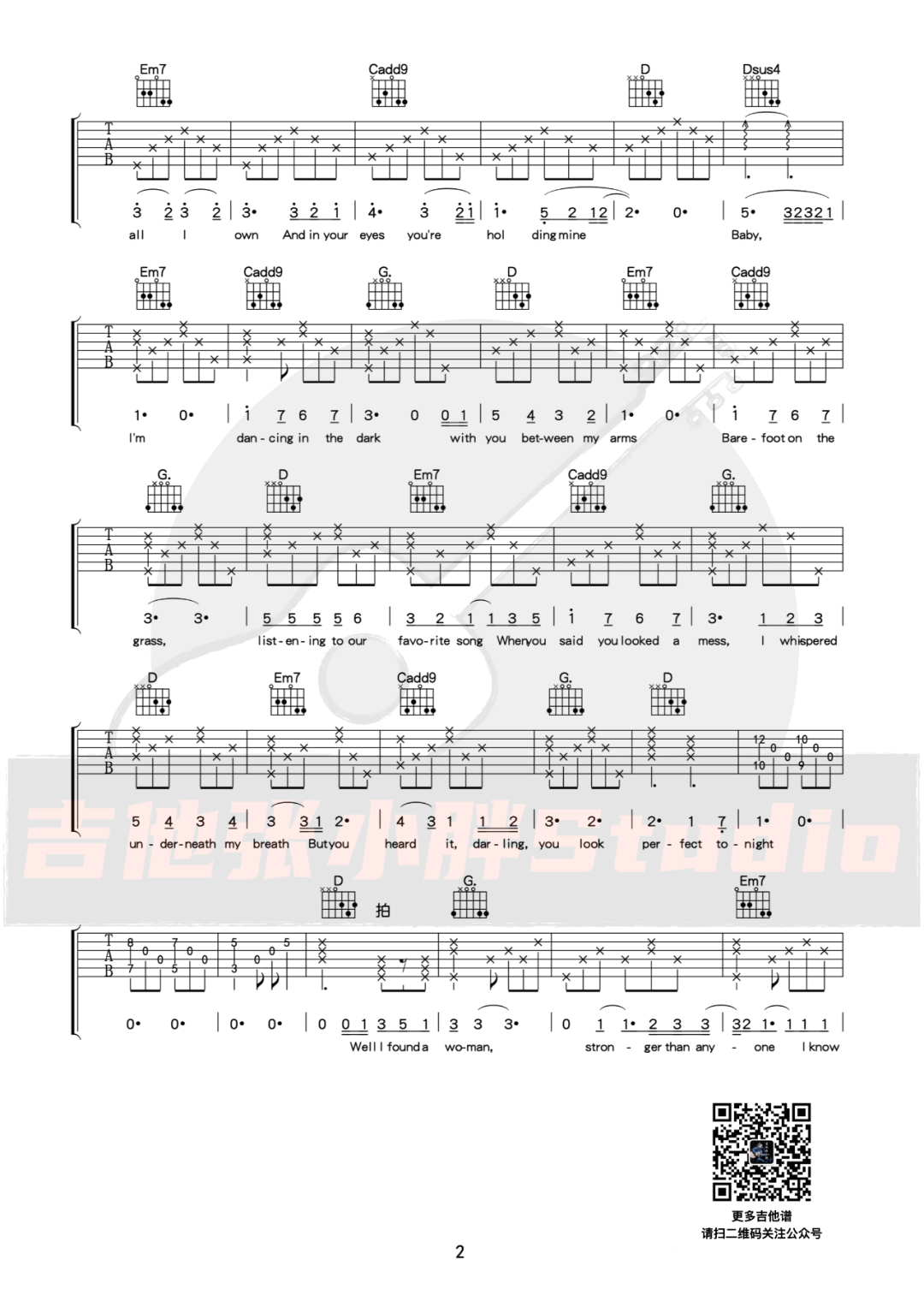 _Perfect_吉他谱_Ed_Sheeran_G调弹唱六线谱_高清图片谱