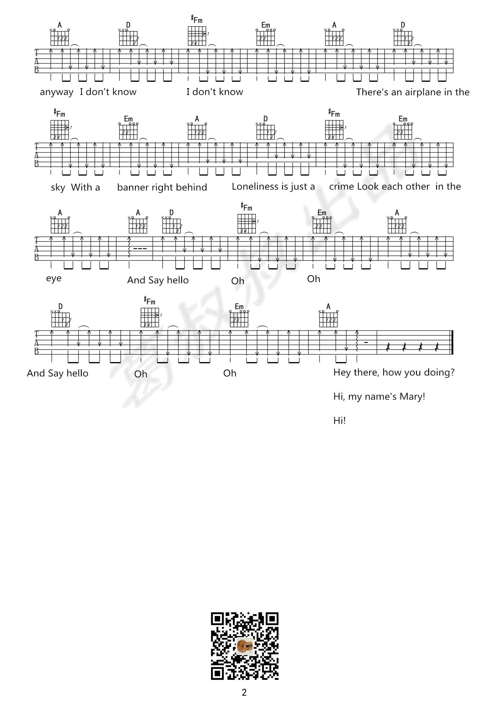 Say_Hello吉他谱_Thomas/Sufjan_Stevens_弹唱谱