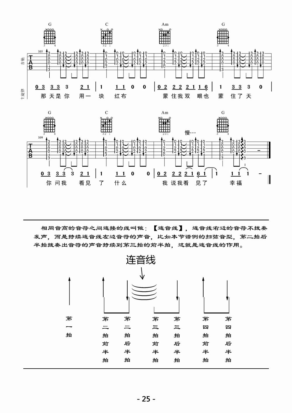 _一块红布_吉他谱__一块红布_G调吉他弹唱谱