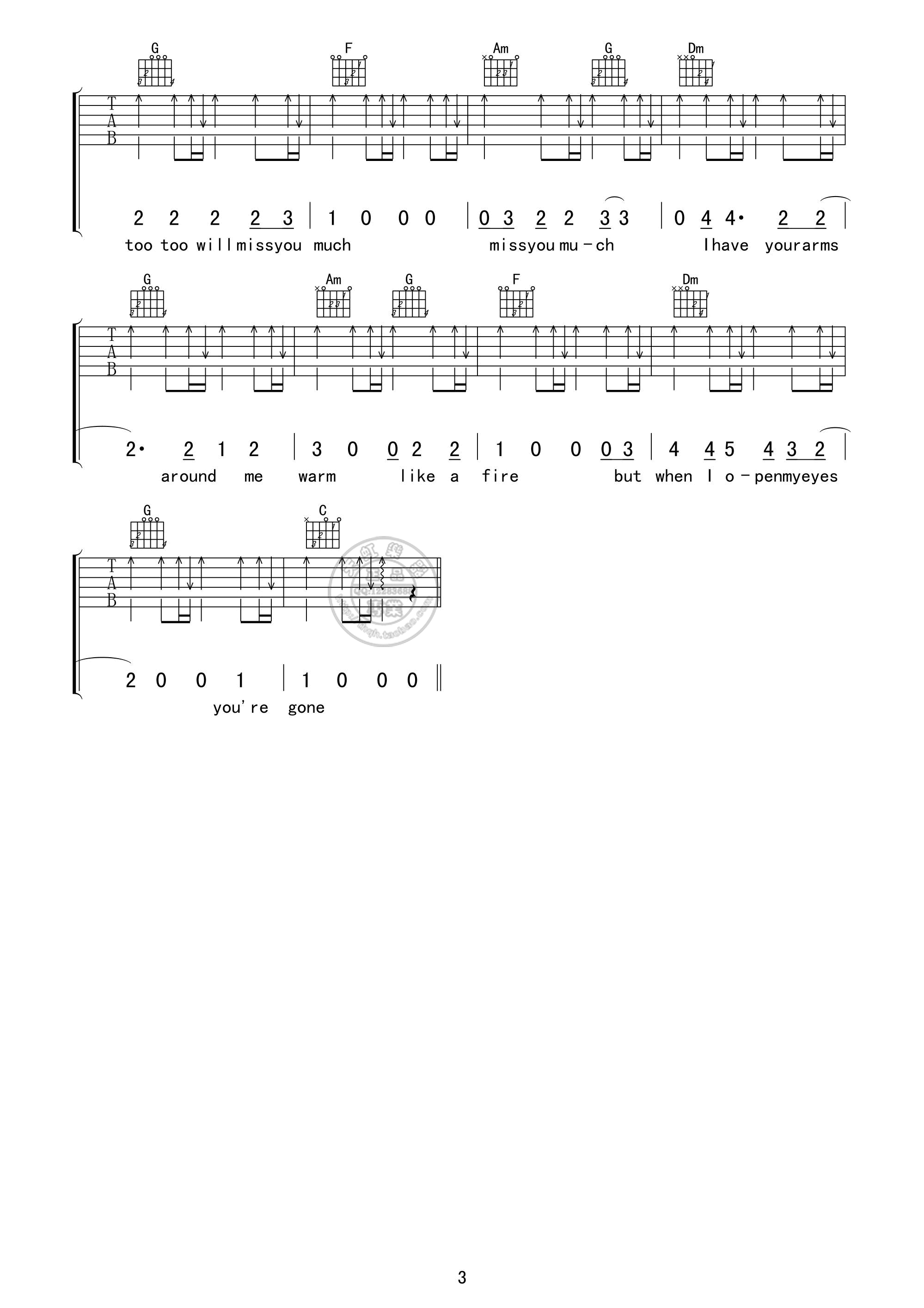 Big_Big_World吉他谱_C调高清版_天虹乐器编配_Emilia