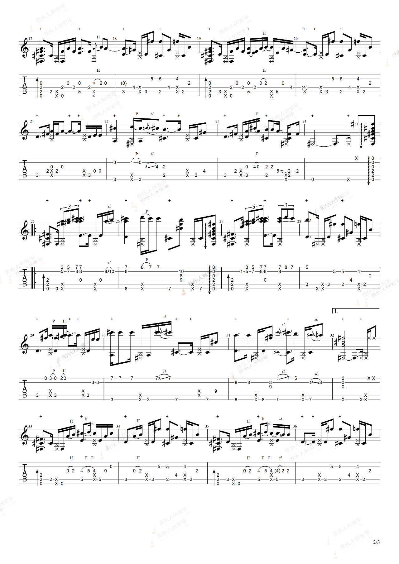 Shape_Of_My_Heart指弹谱_这个杀手不太冷_吉他指弹演示