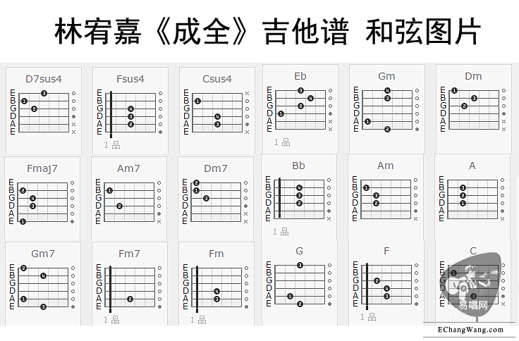 成全,林宥嘉,蒙面唱将猜猜猜_林宥嘉成全_吉他谱