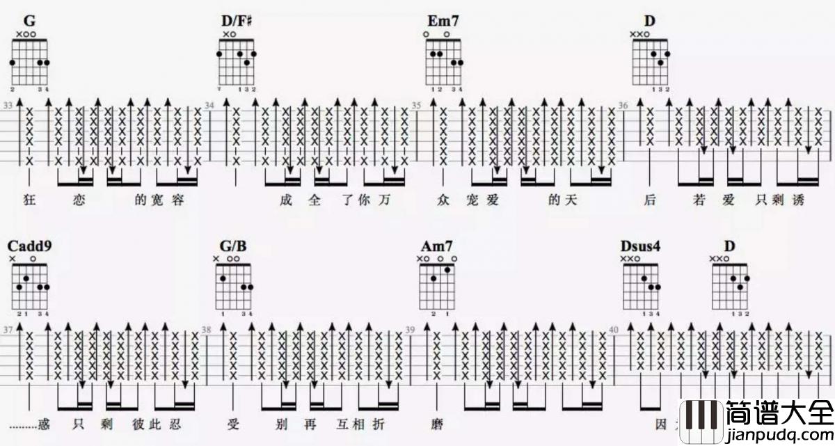 天后_G调吉他谱_陈势安