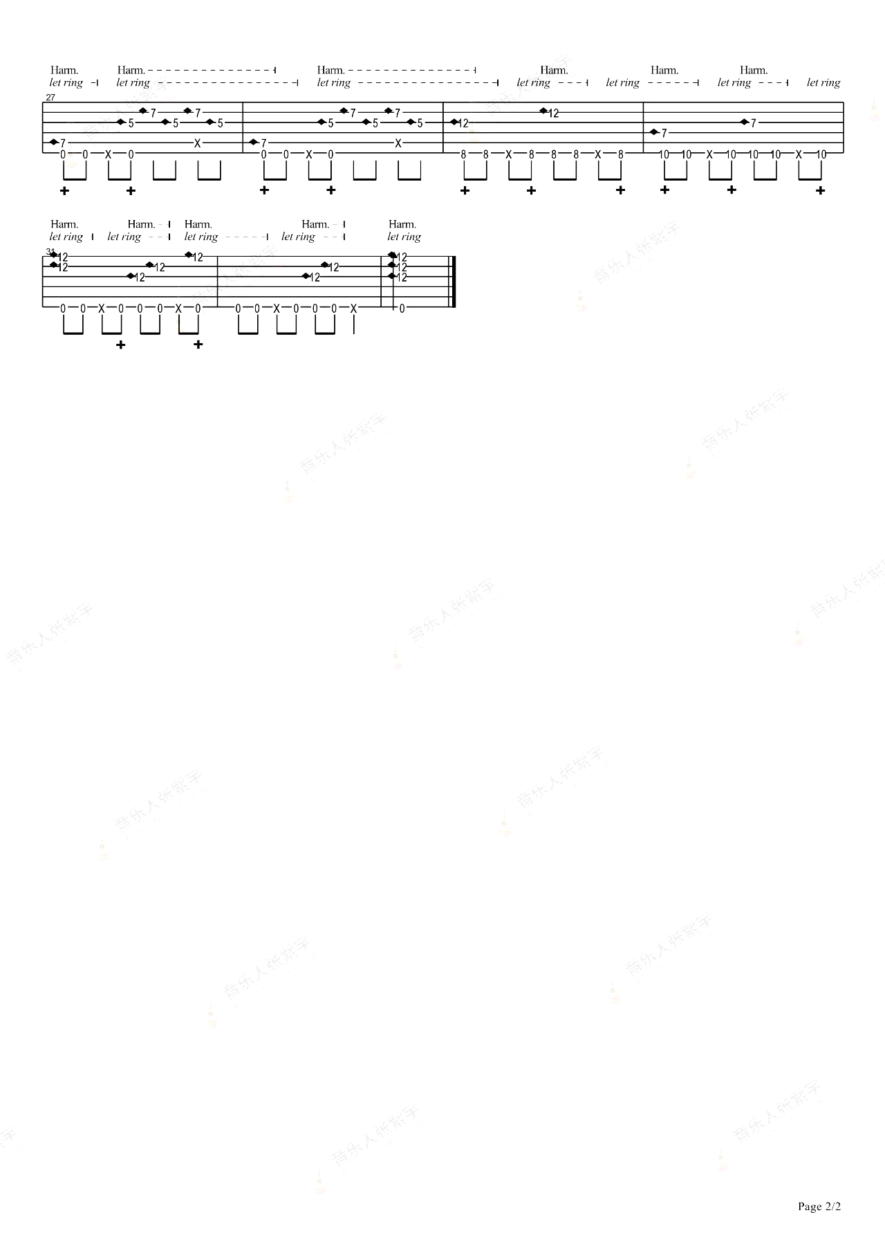 黑人抬棺指弹谱__Astronomia_泛音版_吉他指弹教学