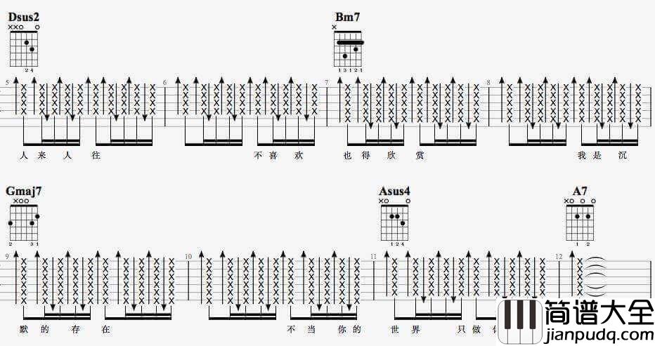 陪你度过漫长岁月吉他谱_D调精选版_陈奕迅