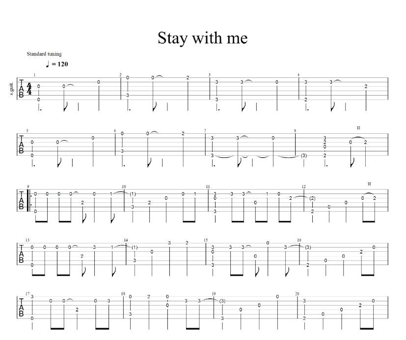 stay_me_with弹谱_六线谱_原版_灿烈、Punch