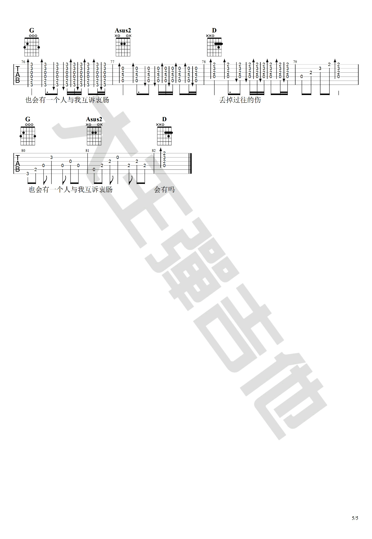 陈雪凝_灰姑娘_吉他谱_弹唱教学视频_带Solo