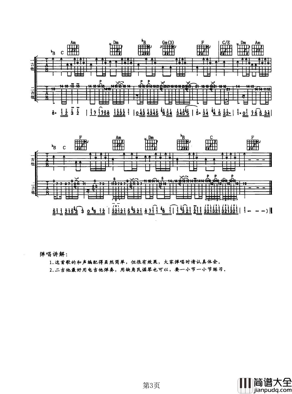 忘了你忘了我吉他谱_王杰_F调六线谱_吉他弹唱谱