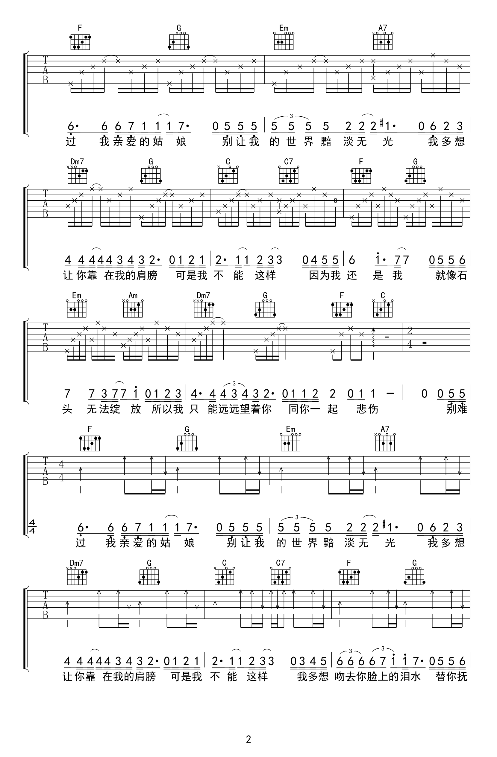 如果我不是我吉他谱_吴昱翰_C调男生版_半个喜剧主题曲