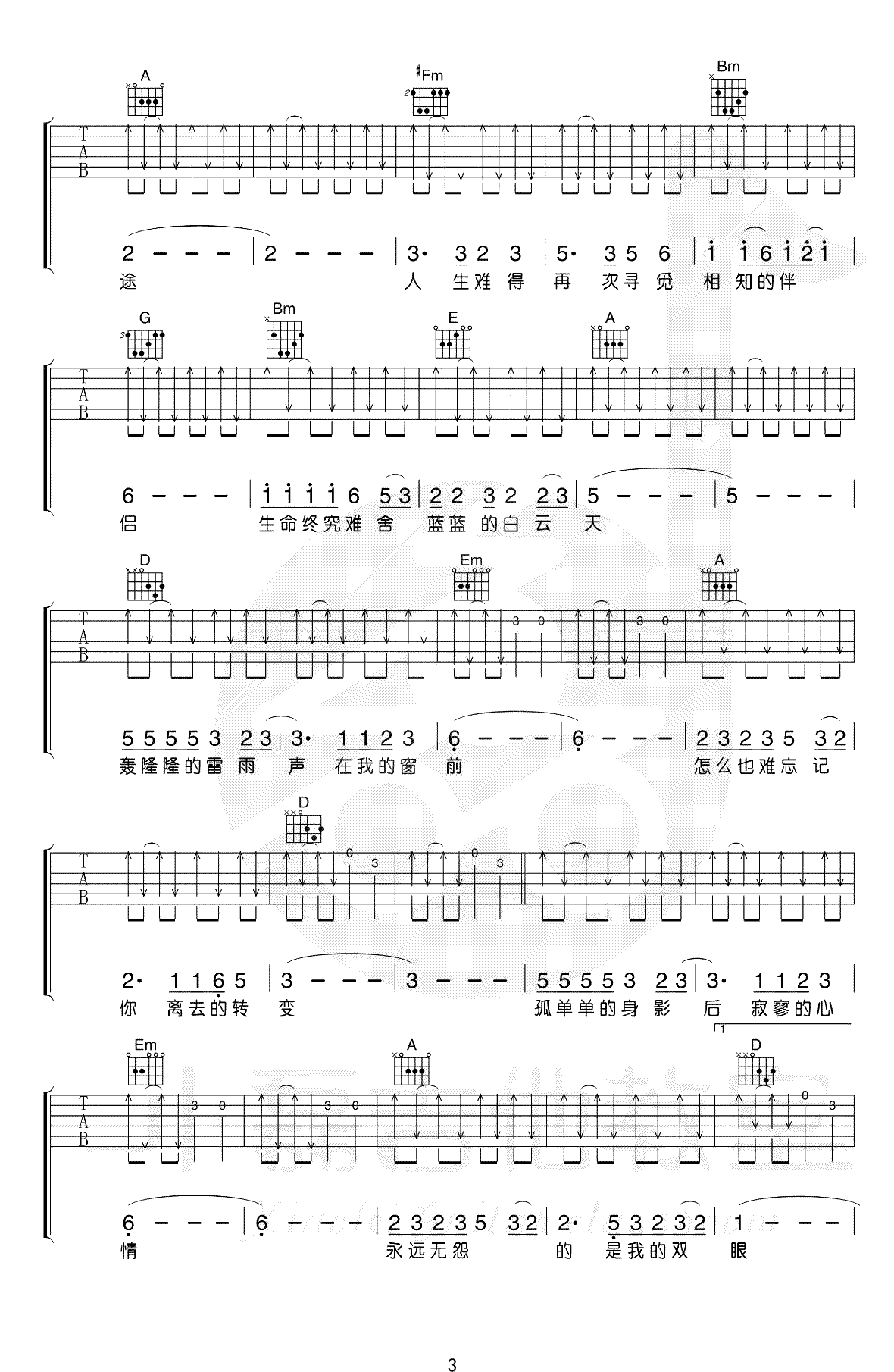 恋曲1990吉他谱_罗大佑_D调指法_弹唱教学视频