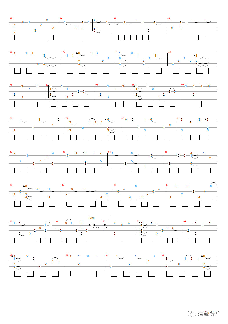 淘汰指弹谱_陈奕迅_吉他独奏谱_完整版