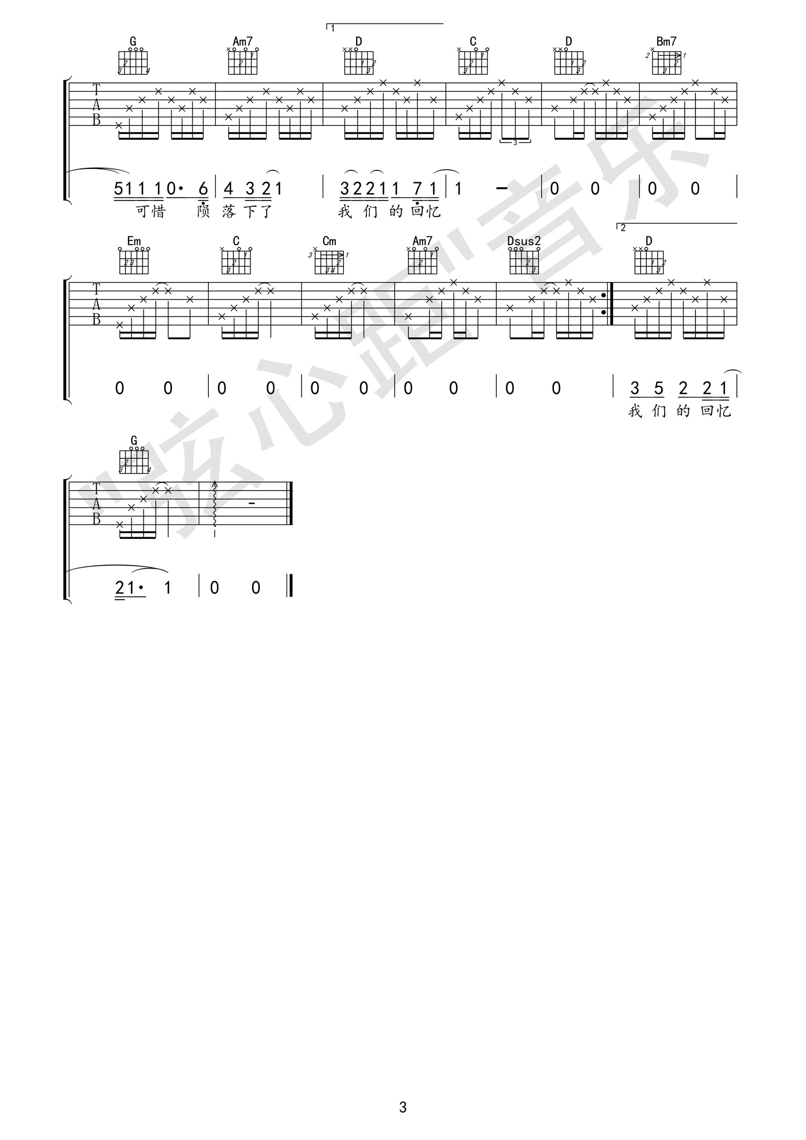 陈翔_烟火_吉他谱