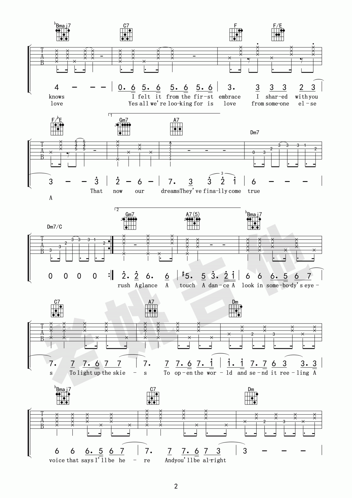 爱乐之城City_of_Stars吉他谱_老姚吉他版