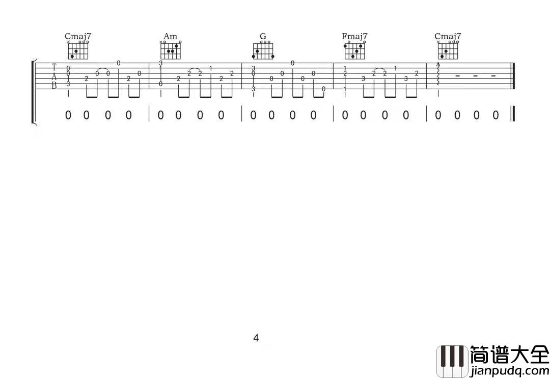 _不合群_吉他谱_枯木逢春_C调原版弹唱六线谱