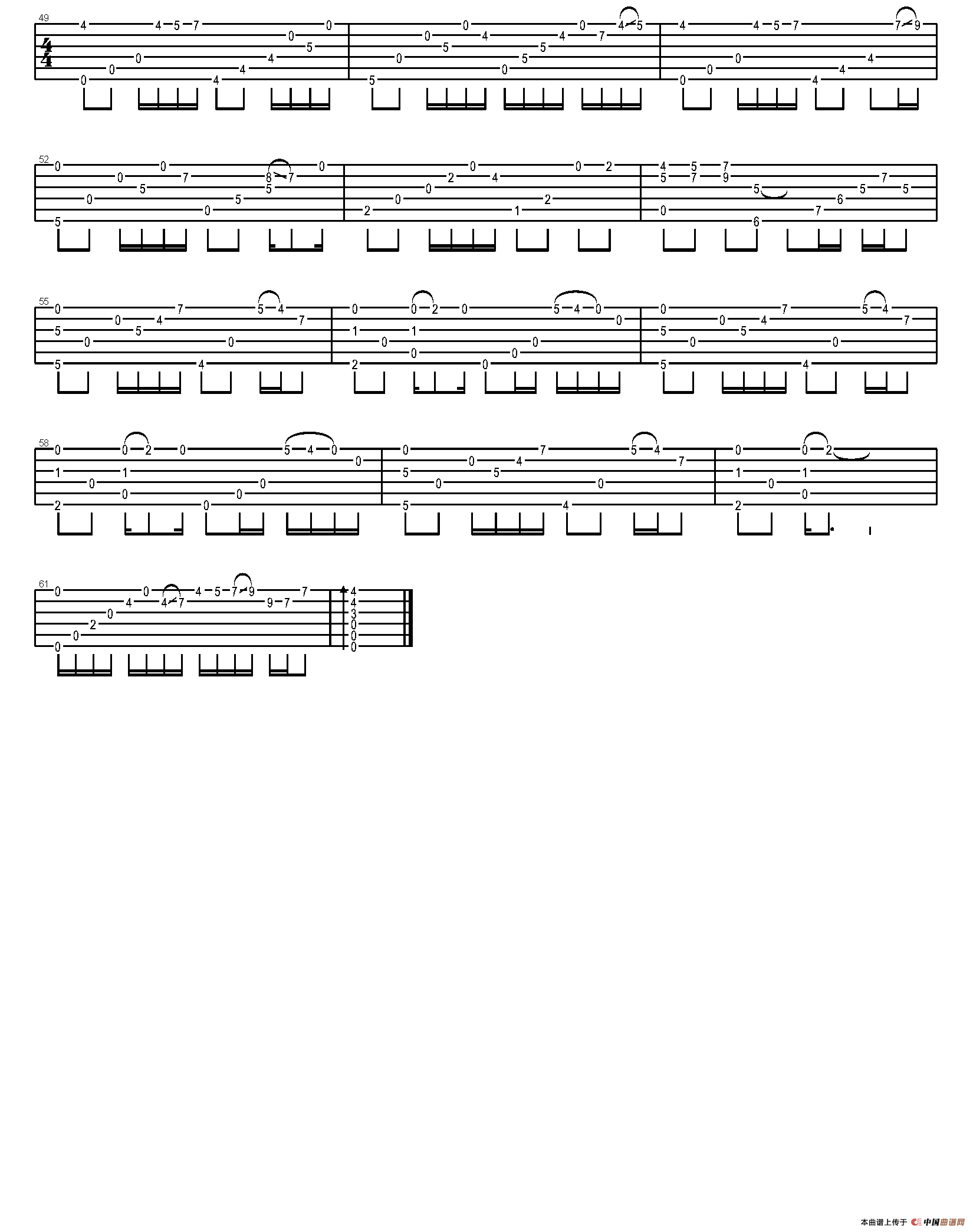 november吉他指弹谱_D调_乐器学习网编配_岸部真明