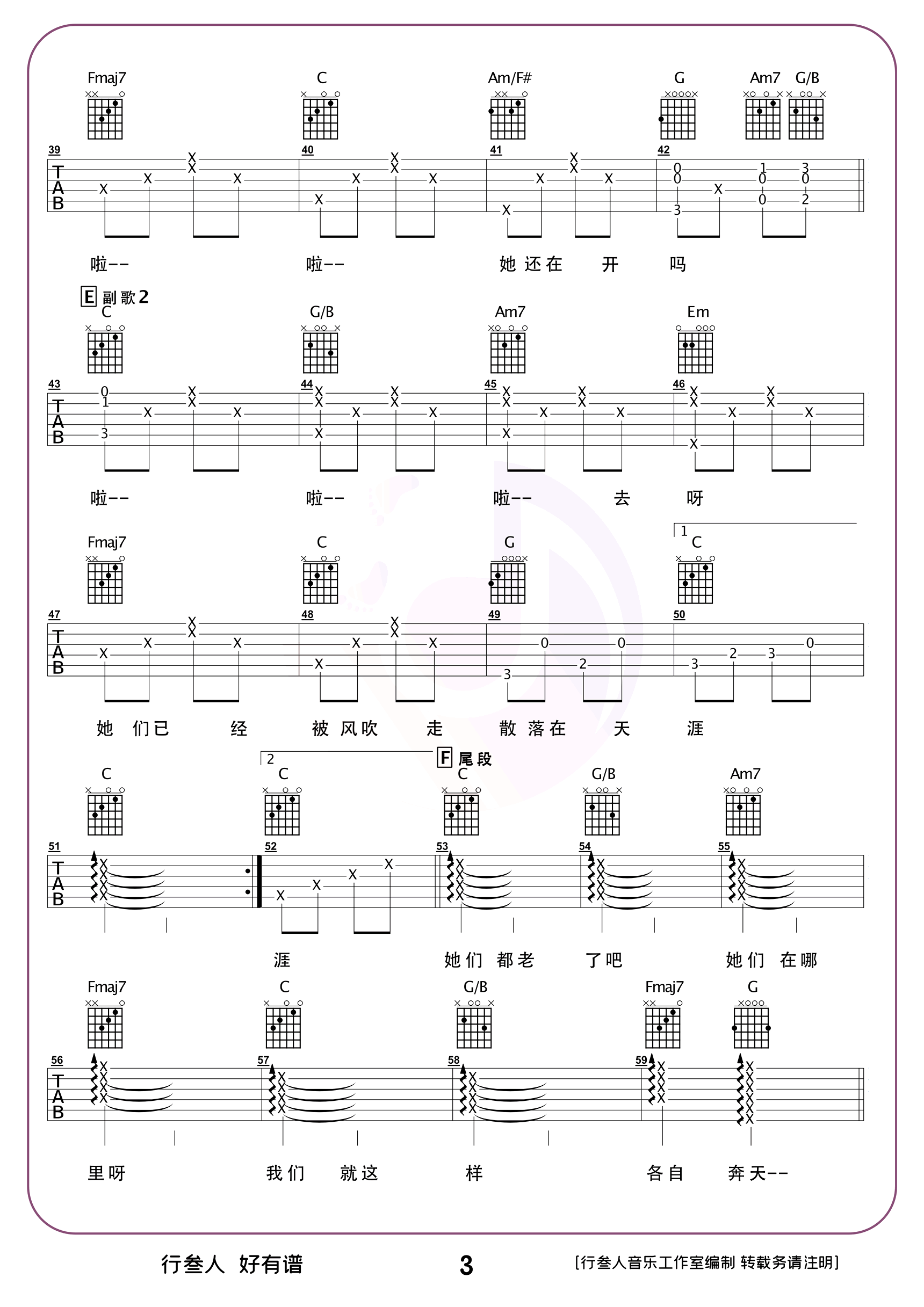 那些花儿吉他谱_朴树_C调完美版_弹唱演示/教学视频