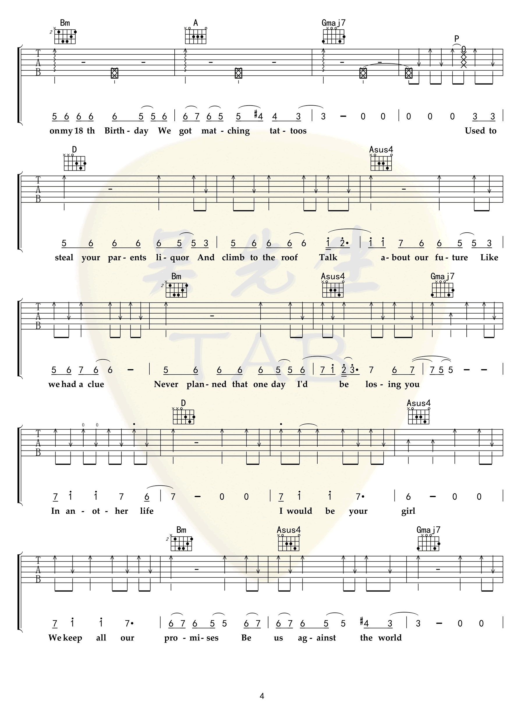 _Dark_Horse_吉他谱_札仑比_G调弹唱六线谱