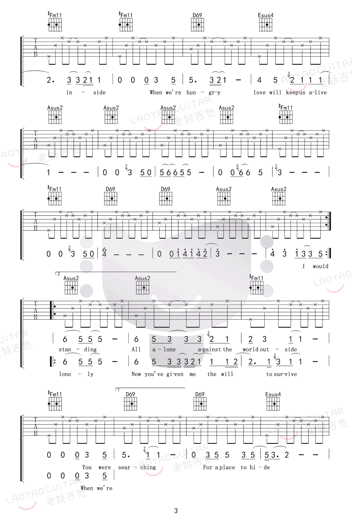 love_will_keep_us_alive吉他谱_Eagles(老鹰乐队)_吉他教学视频