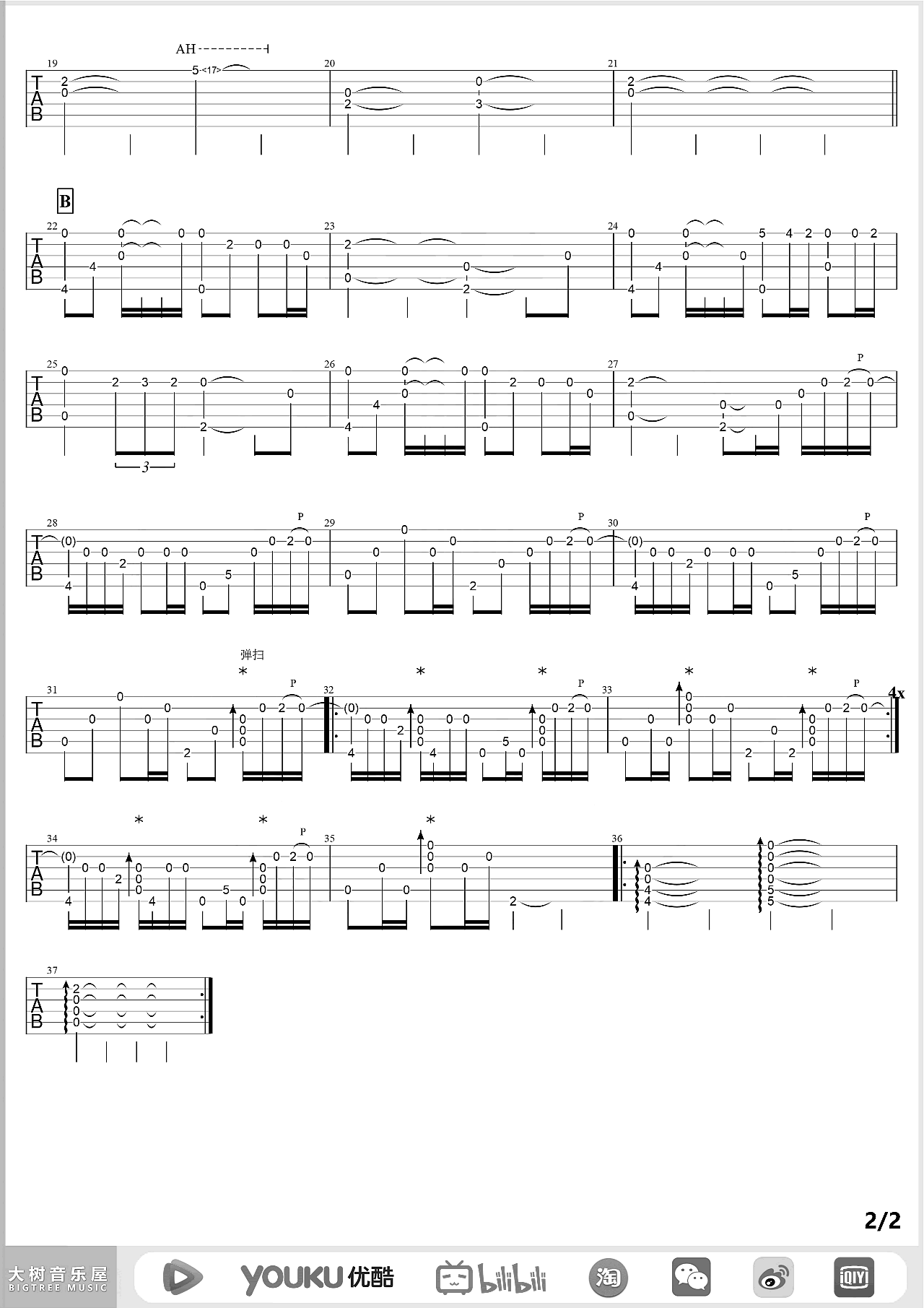 黄昏之时指弹谱__你的名字_插曲ost_吉他指弹演示