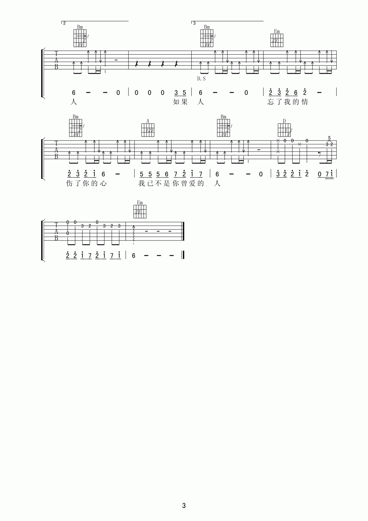 心痛2011吉他谱【高清版】__小山