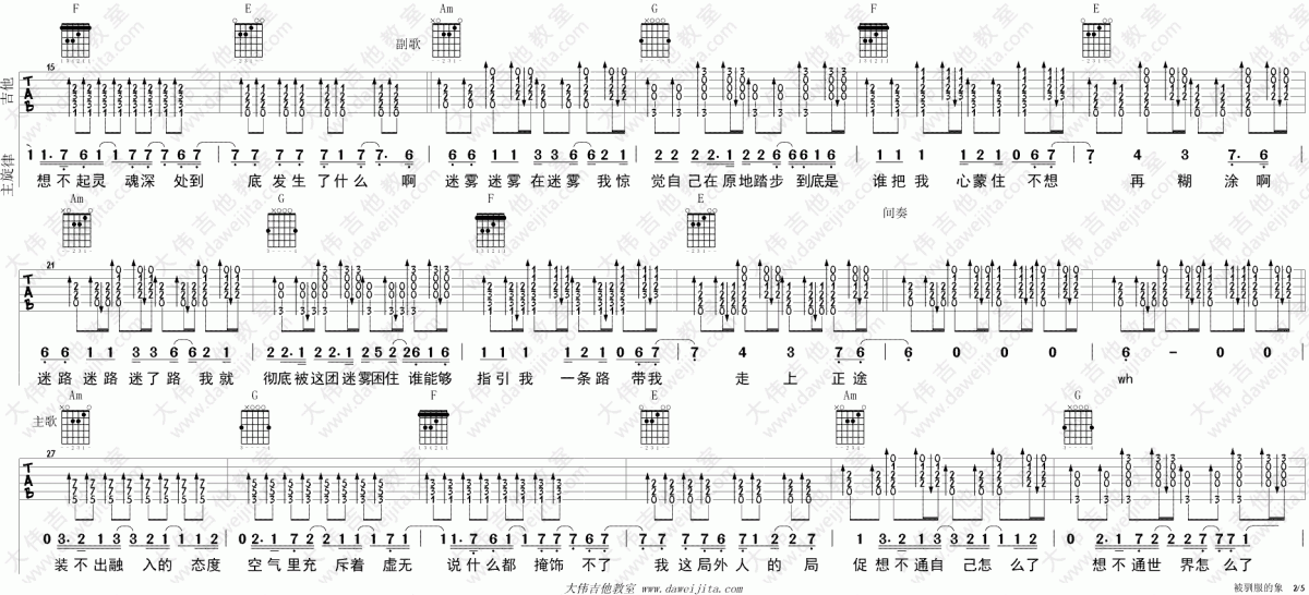 被驯服的象_C调吉他谱_蔡健雅