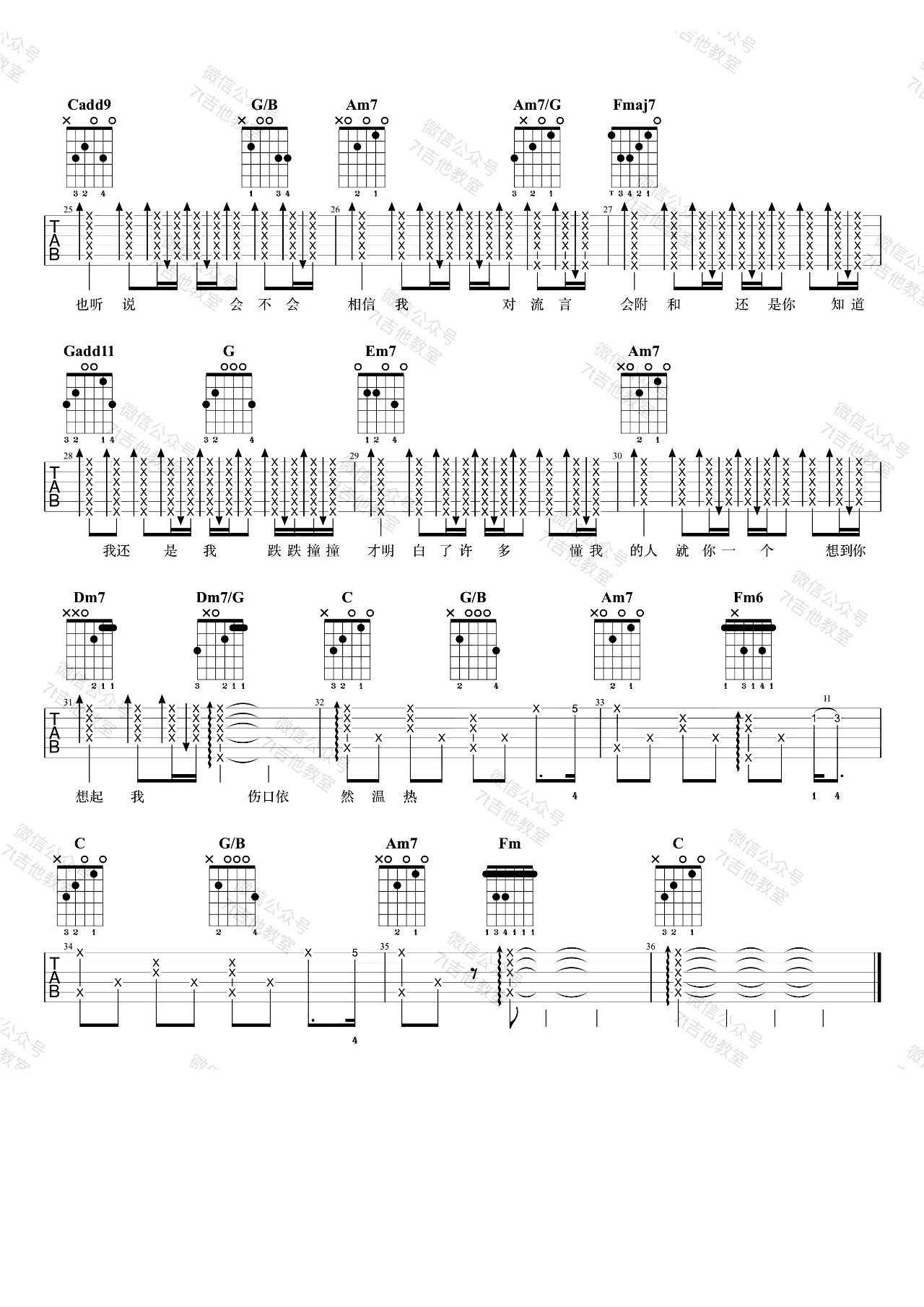 如果你也听说吉他谱_张惠妹_C调_吉他弹唱演示视频